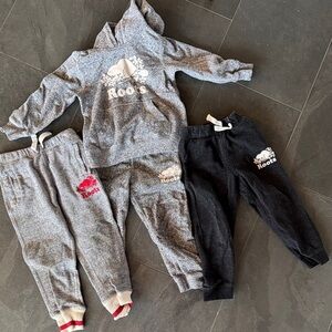Roots Kids Gray and Black Joggers Set